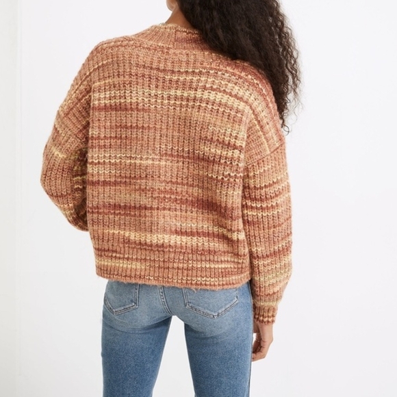 Madewell Waller Stripe Cropped Cardigan Wool Blend - Picture 2 of 7